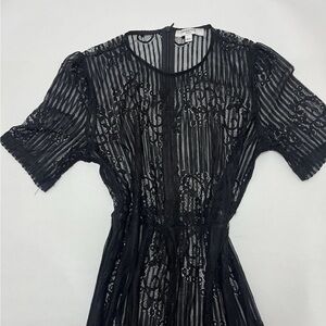 Sweewe Paris Midi Dress Womens Size M/L Lace Mesh Sheer